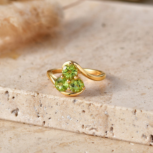 D'Joy Natürlicher Peridot Ring 925 Silber (Größe 17.00) ca. 1.63 ct