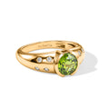 EVER TRUE AA Natürlicher Peridot, Weißer Zirkon Ring 950 Kupfer (Größe 18.00) ca. 1.66 ct