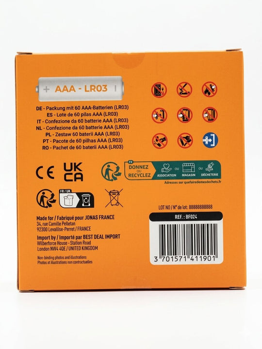 Tekkin Digital Power Alkaline Batterien AAA LR03, 60er Set