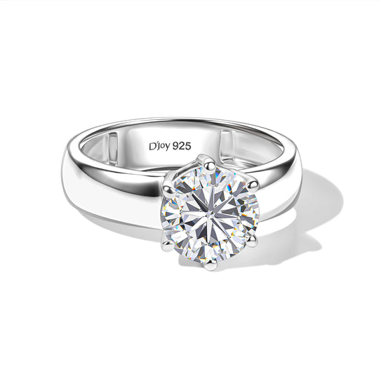 D'Joy Moissanit Ring 925 Silber Platiniert (Größe 19.00) ca. 1,85 ct