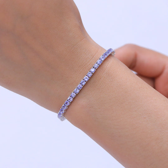 D'Joy Tansanit Armband ca. 20 cm 925 Silber Rhodiniert ca. 5,82 ct.
