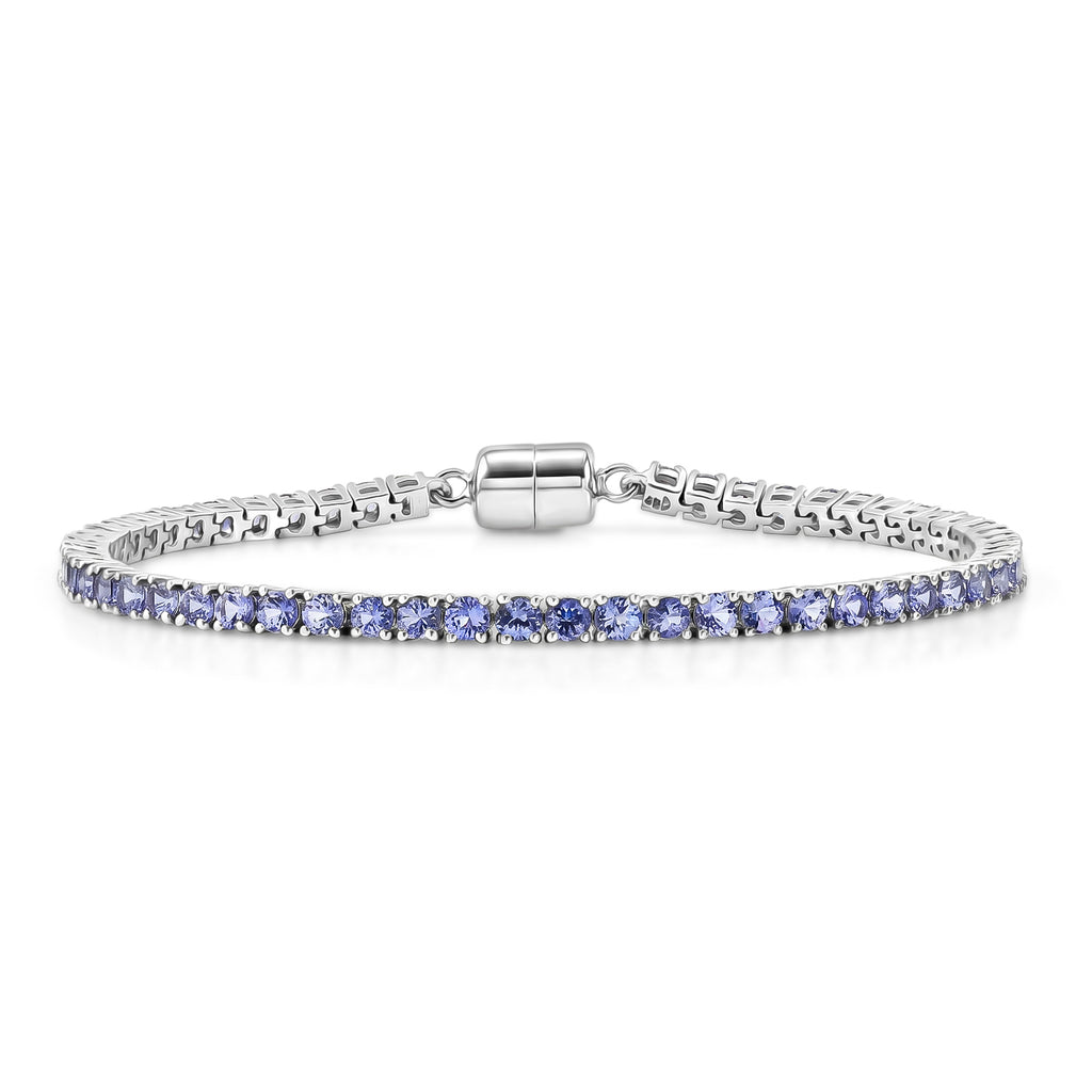 D'Joy Tansanit Armband ca. 20 cm 925 Silber Rhodiniert ca. 5,82 ct.
