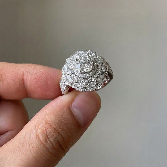 LUXURIANT DIAMOND - Lab Grown Diamant  Ring 925 Silber Rhodiniert (Größe 22.00) ca. 2.50 ct
