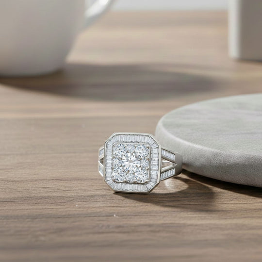 LUXURIANT DIAMOND - Lab Grown Diamant SI-GH Ring 925 Silber Rhodiniert (Größe 16.00) ca. 2.00 ct