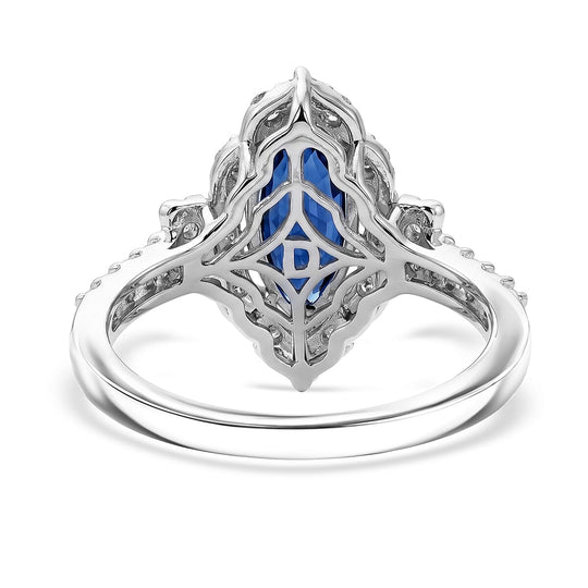 D'Joy AA Kyanit, Moissanit AGI zertifiziert Ring 925 Silber Rhodiniert (Größe 17.00) ca. 2,98 ct