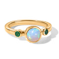 D'Joy AA Natürlicher, äthiopischer Welo Opal, Socoto Smaragd Ring 925 Silber Rhodiniert (Größe 20.00) ca. 0,64 ct
