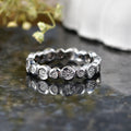 D'Joy Blauer Diamant Ring 925 Silber Platiniert (Größe 17.00) ca. 0,01 ct