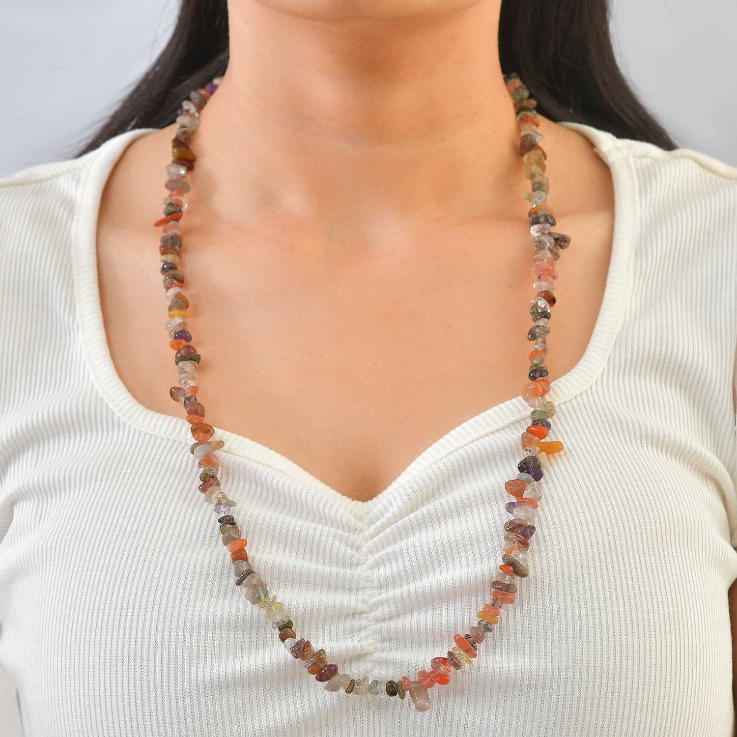 Strahlen Quarz Halskette 70 cm ca. 274.70 ct