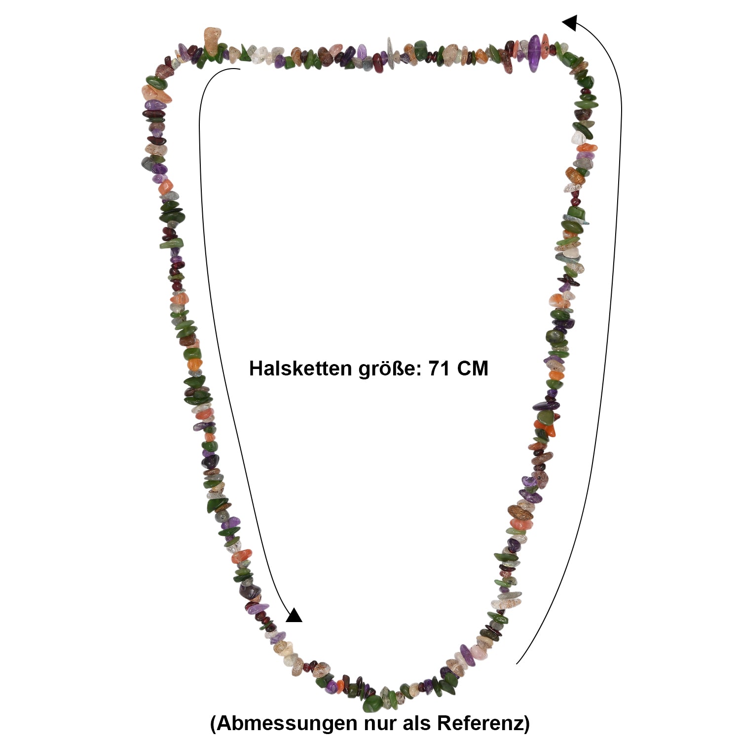 Mehrfarbig Edelsteine Halskette 70 cm ca. 265.00 ct