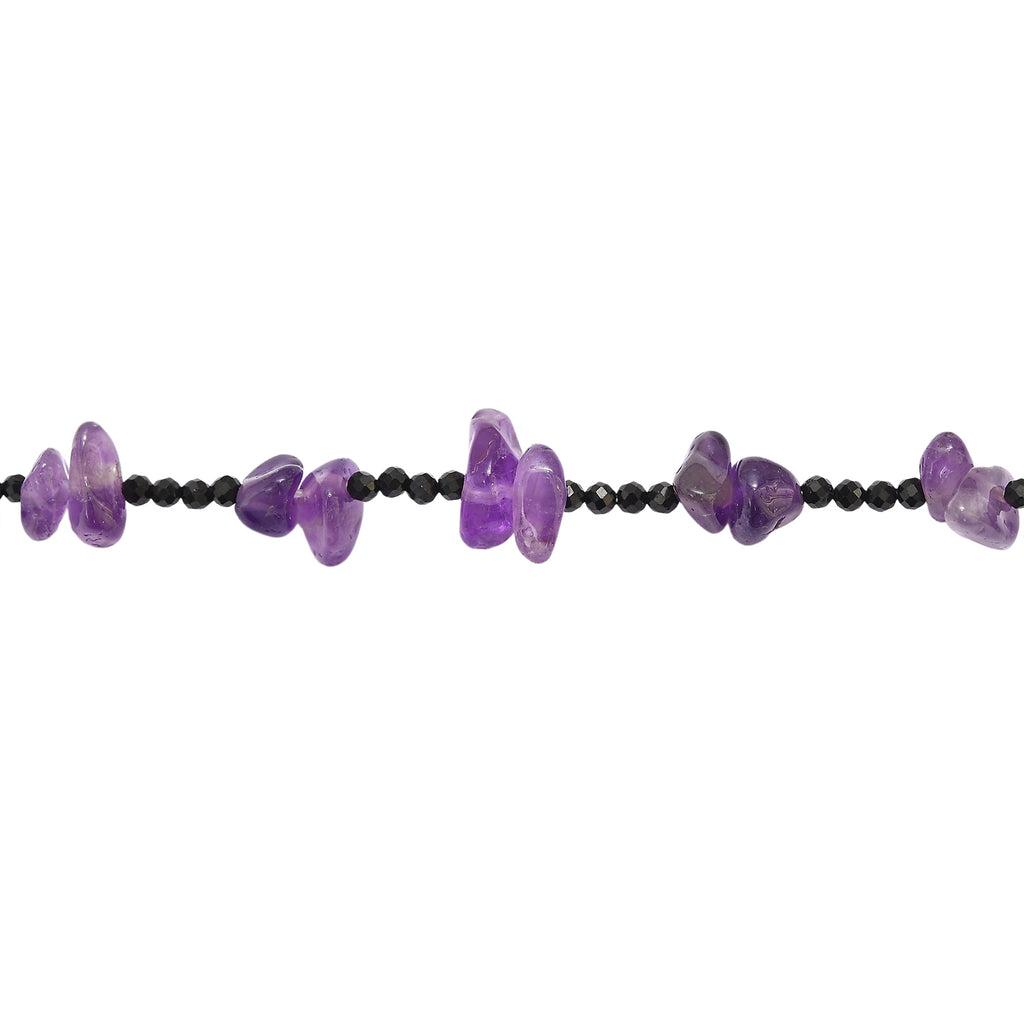 Amethyst, Schwarzer Spinell Halskette 91 cm ca. 240.00 ct