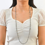 Labradorit, Schwarzer Spinell Halskette 91 cm ca. 240.00 ct