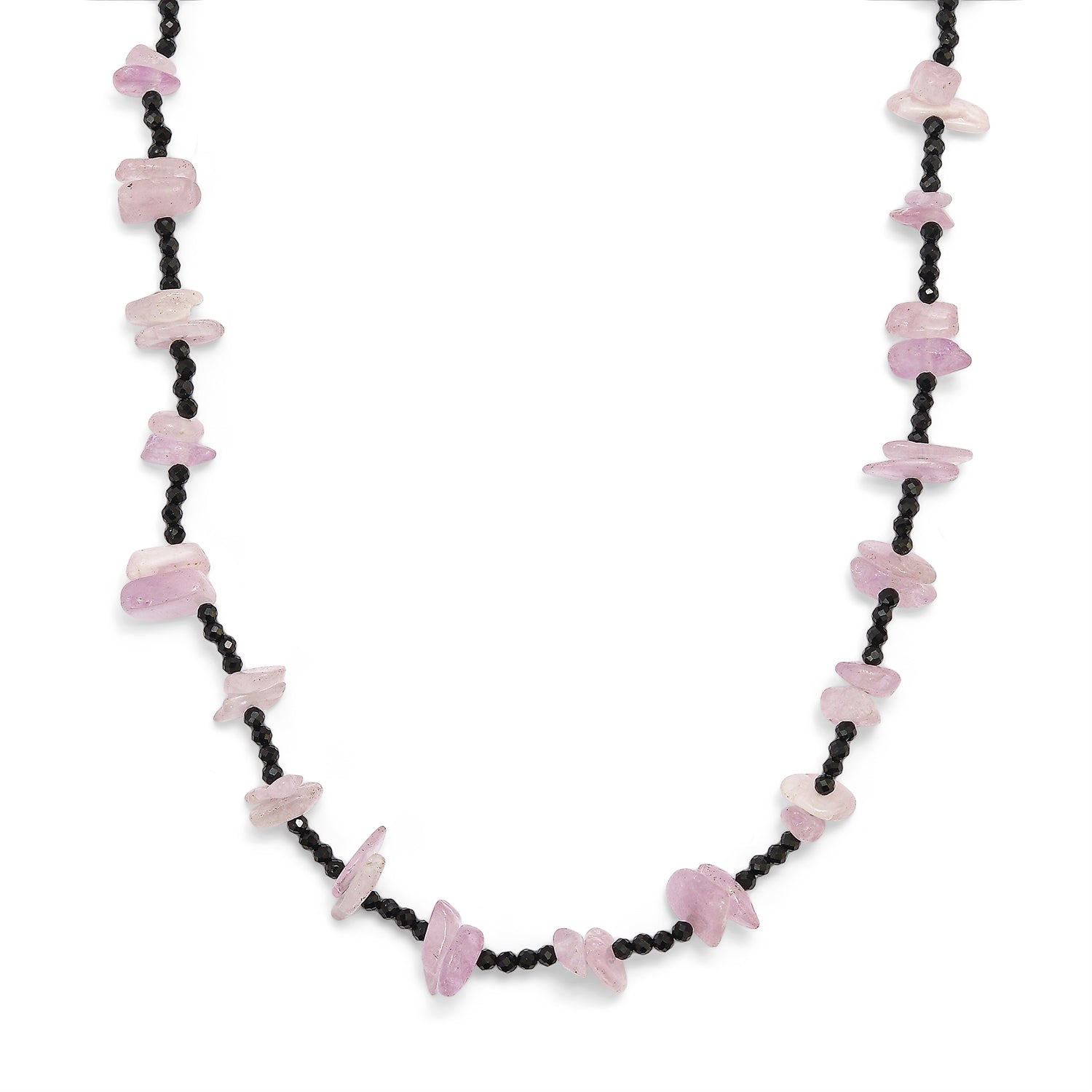 Kunzit, Schwarzer Spinell Halskette 91 cm ca. 240.00 ct