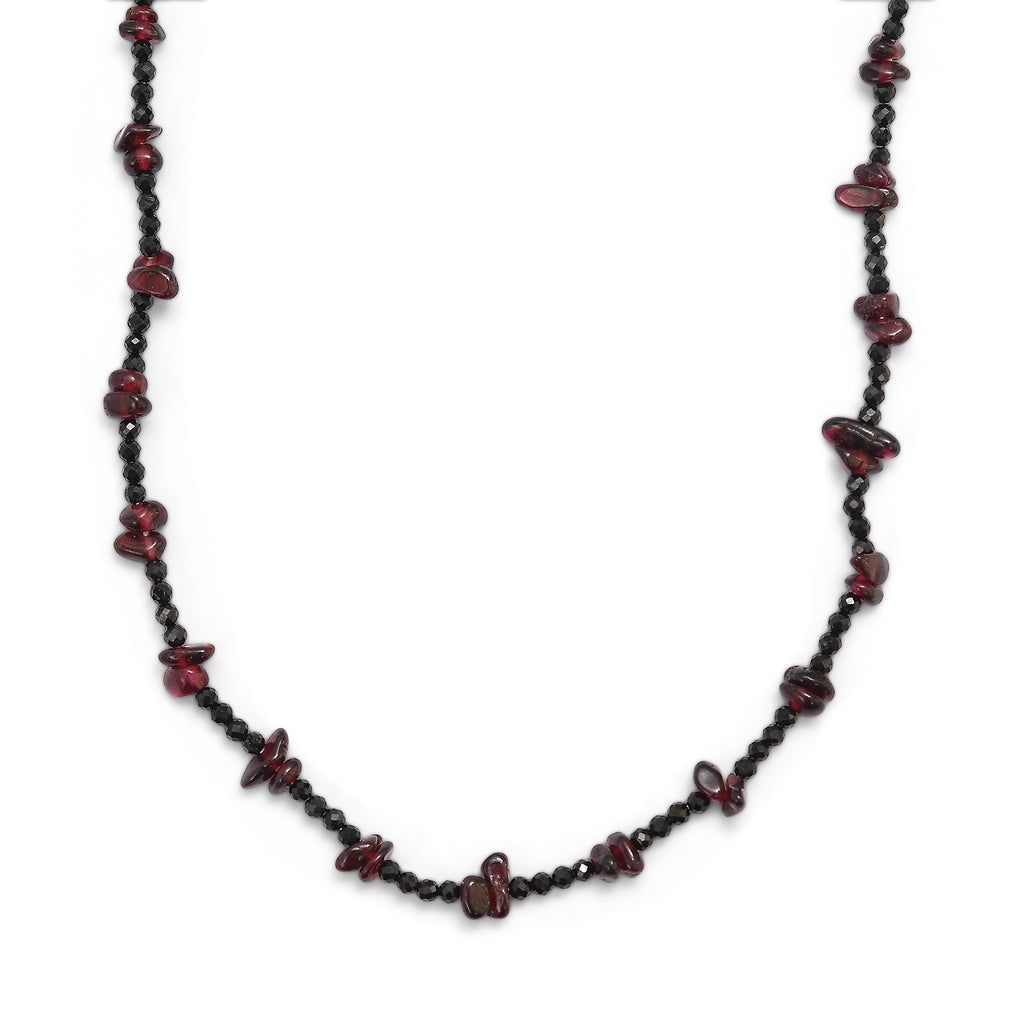 Roter Granat, Schwarzer Spinell Halskette 91 cm ca. 240.00 ct