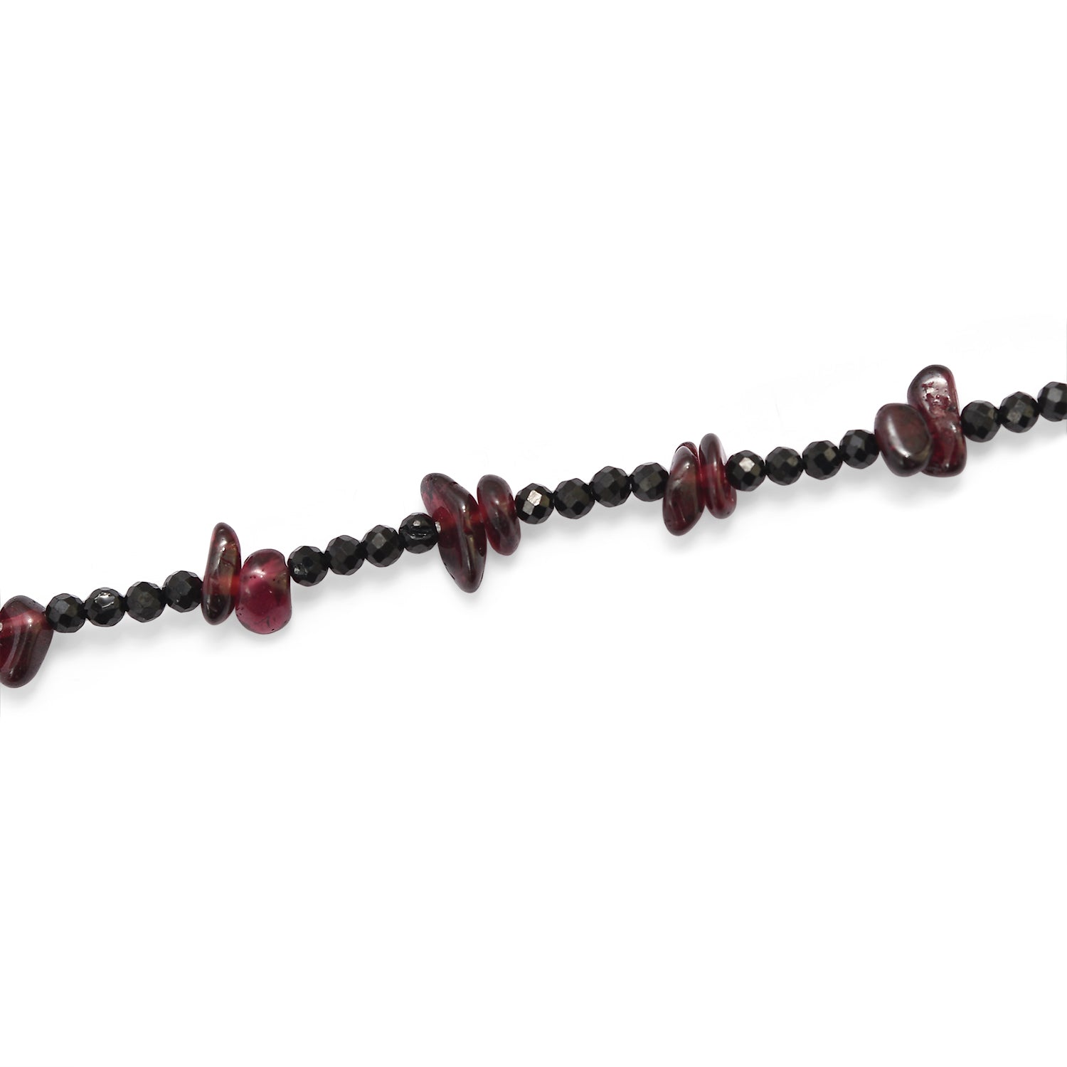 Roter Granat, Schwarzer Spinell Halskette 91 cm ca. 240.00 ct