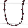 Roter Granat, Schwarzer Spinell Halskette 91 cm ca. 240.00 ct
