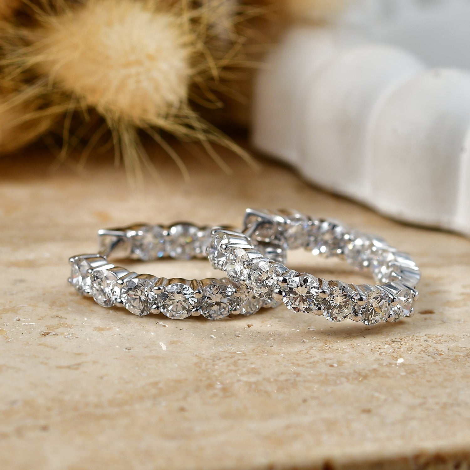 LUXURIANT DIAMOND - Lab Grown Diamant SI-GH SGL zertifiziert Ohrringe 925 Silber 750 Gelbgold vermeil ca. 5.35 ct