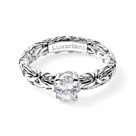 LUXURIANT DIAMOND - Lab Grown Diamant SI-GH Ring 925 Silber (Größe 21.00) ca. 0,79 ct