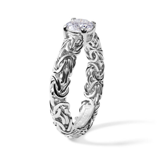 LUXURIANT DIAMOND - Lab Grown Diamant SI-GH Ring 925 Silber (Größe 21.00) ca. 0,98 ct