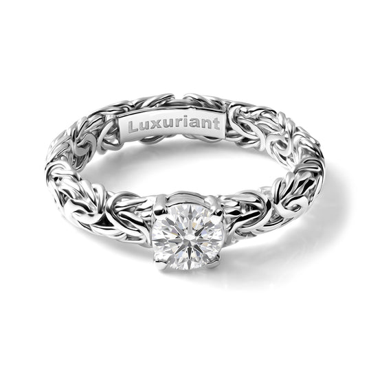 LUXURIANT DIAMOND - Lab Grown Diamant SI-GH Ring 925 Silber (Größe 21.00) ca. 0,98 ct