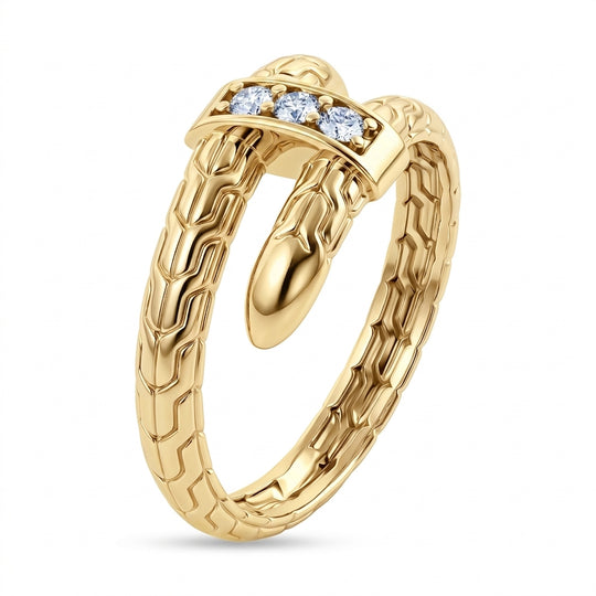 LUXURIANT DIAMOND - Lab Grown Diamant SI-GH Ring 925 Silber Gelbgold Vermeil (Größe 19.00) ca. 0.14 ct