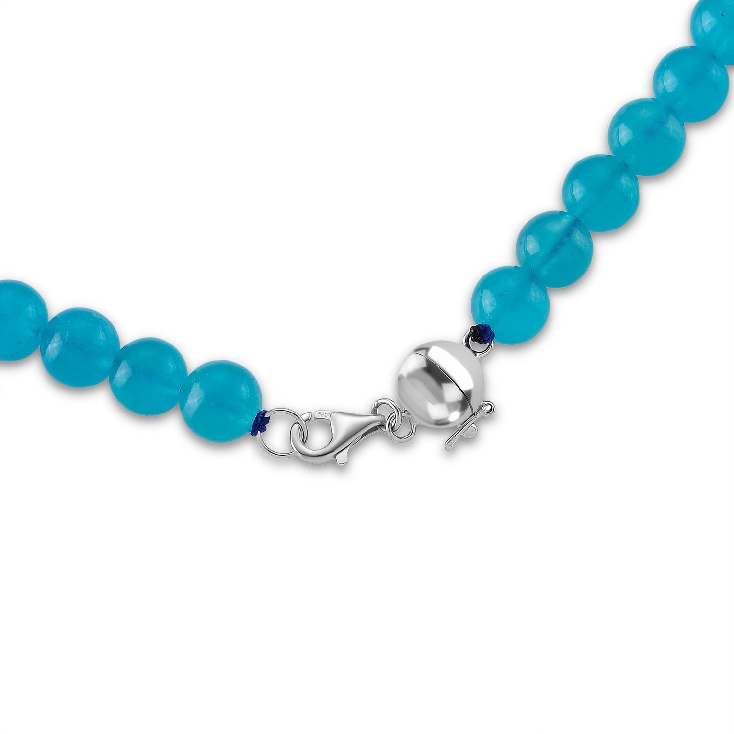 D'Joy AAAA Amazonit Halskette ca. 50 cm 925 Silber Rhodiniert ca. 210,00 ct.