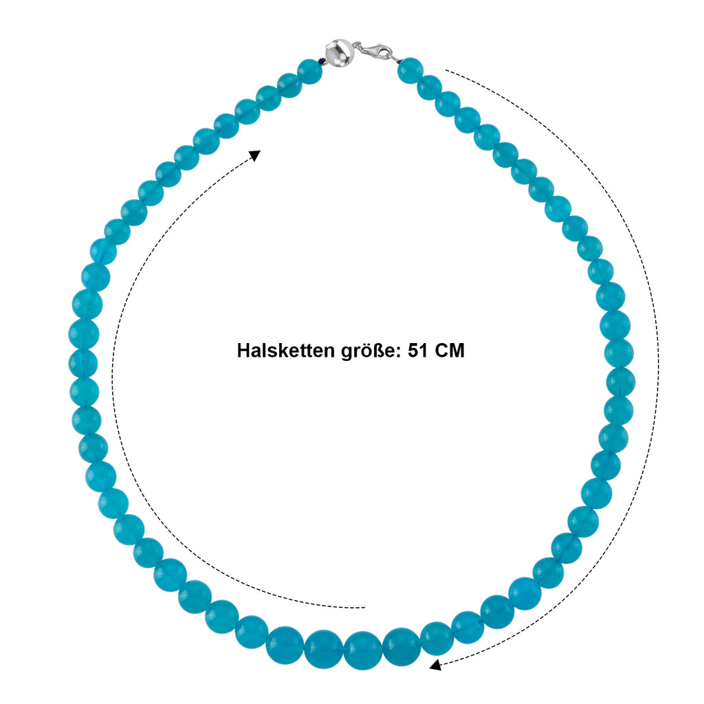D'Joy AAAA Amazonit Halskette ca. 50 cm 925 Silber Rhodiniert ca. 210,00 ct.