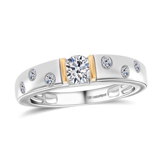 LUXURIANT DIAMOND - Lab Grown Diamant SI-GH Ring 925 Silber 750 Gelbgold vermeil (Größe 18.00) ca. 1,00 ct