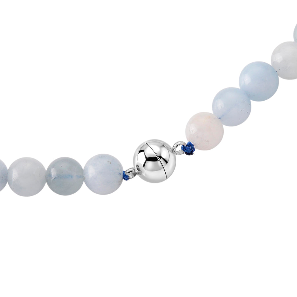 Mehrfarbiger Aquamarin Halskette ca. 50 cm 316L Edelstahl ca. 160,00 ct.
