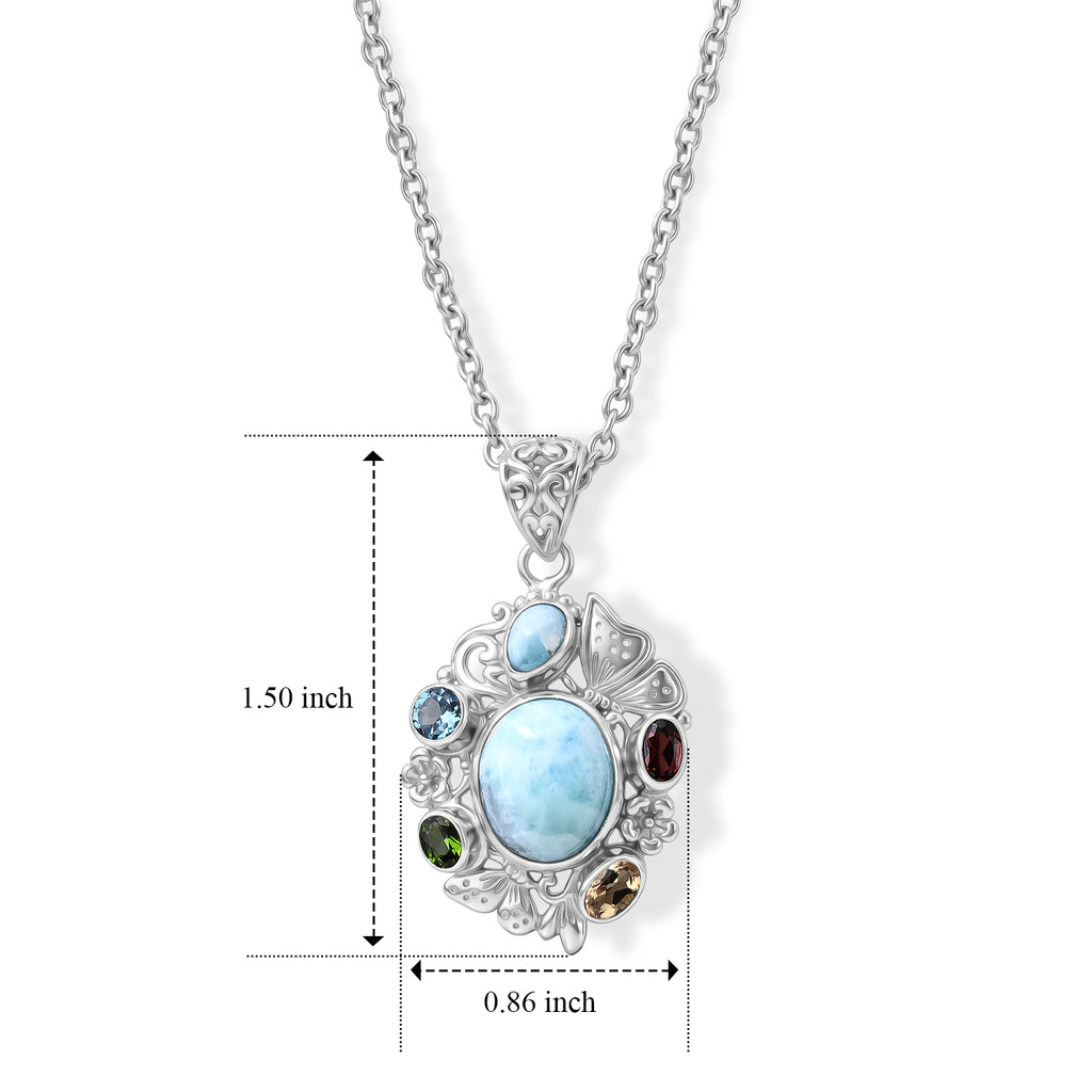 D'Joy AA Larimar Anhänger 925 Silber ca. 7,83 ct.