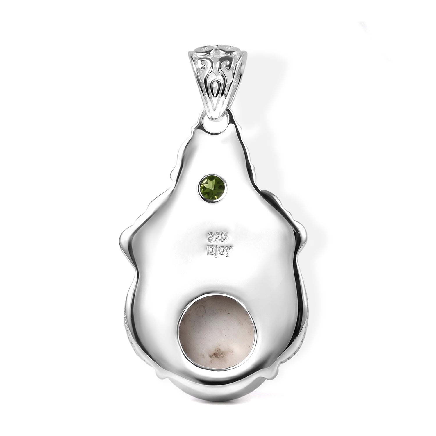D'Joy Ox Bone, Peridot Anhänger 925 Silber ca. 5,95 ct.