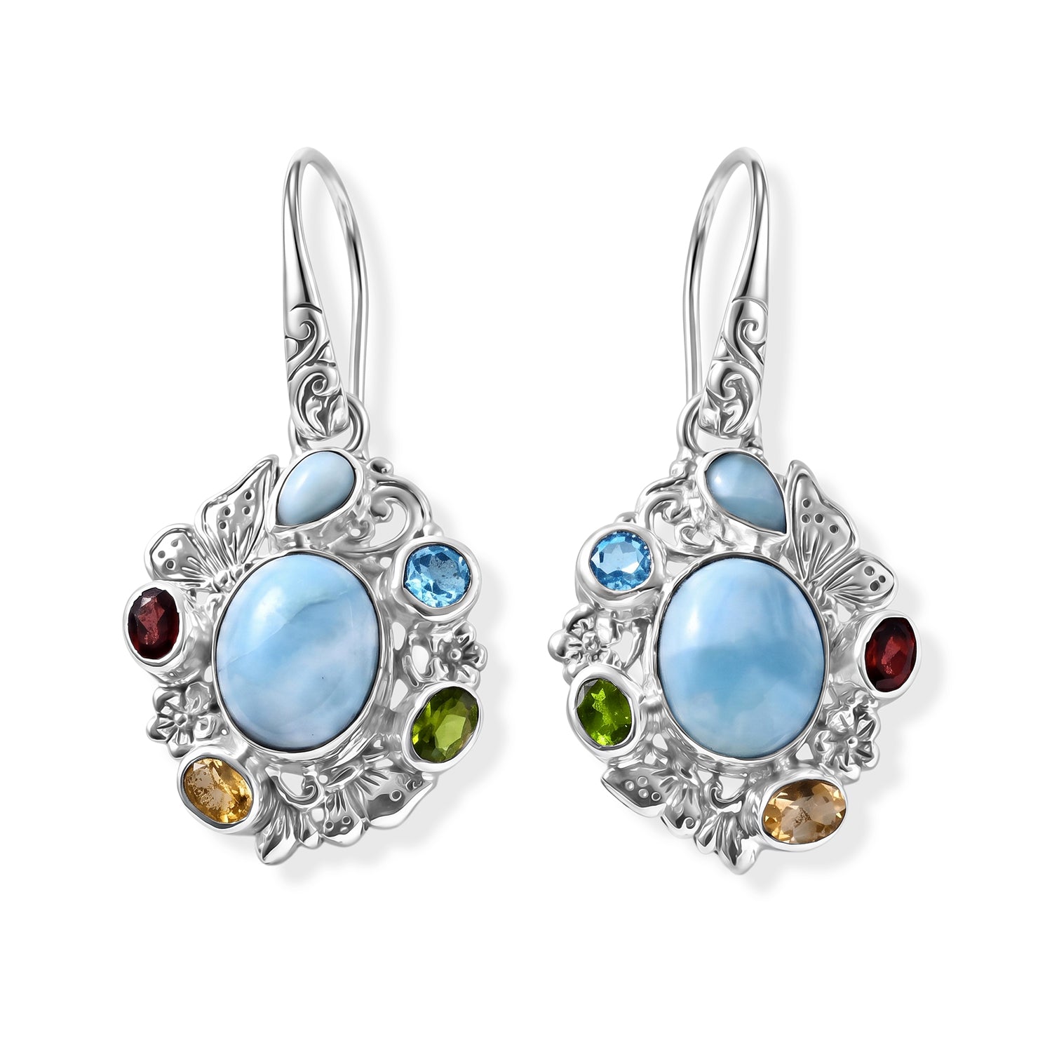 D'Joy AA Larimar Ohrringe 925 Silber ca. 8,52 ct.