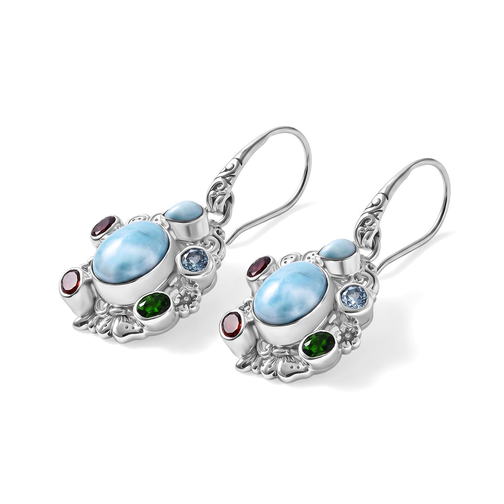 D'Joy AA Larimar Ohrringe 925 Silber ca. 8,52 ct.