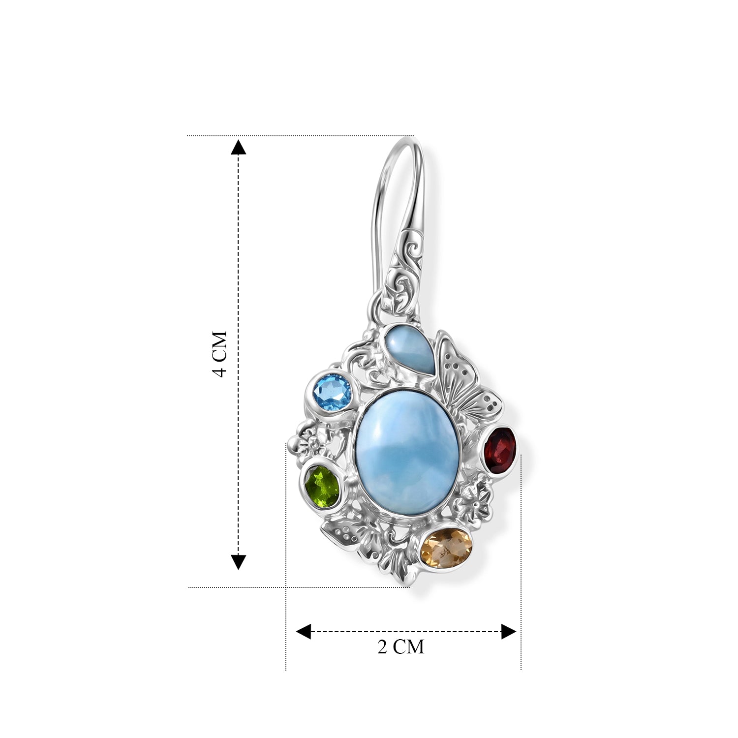 D'Joy AA Larimar Ohrringe 925 Silber ca. 8,52 ct.