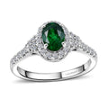 LUXURIANT DIAMOND - AA Tsavorite Granat, Lab Grown Diamant AGI zertifiziert Ring 925 Silber Rhodiniert (Größe 20.00) ca. 1,27 ct