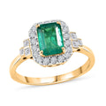 LUXORO AAA Kagem Sambischer Smaragd, Weißer Diamant Ring 417 Gold (Größe 18.00) ca. 2,18 ct