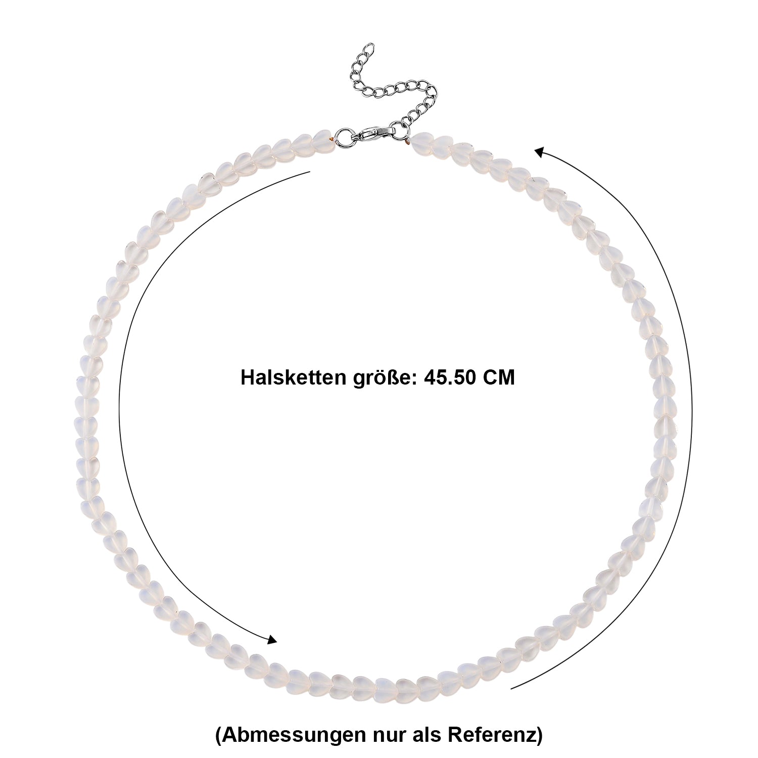 Opalit Halskette ca. 45 cm 316L Edelstahl, flexibel, ca. 55.00 ct