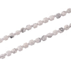 Weißer Howlit, Glas Halskette, flexibel, 316L Edelstahl 85.00 ct