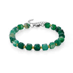 Grüner Achat, Glas Armband ca. Flexibles cm 316L Edelstahl 58.00 ct
