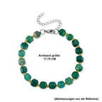 Grüner Achat, Glas Armband ca. Flexibles cm 316L Edelstahl 58.00 ct