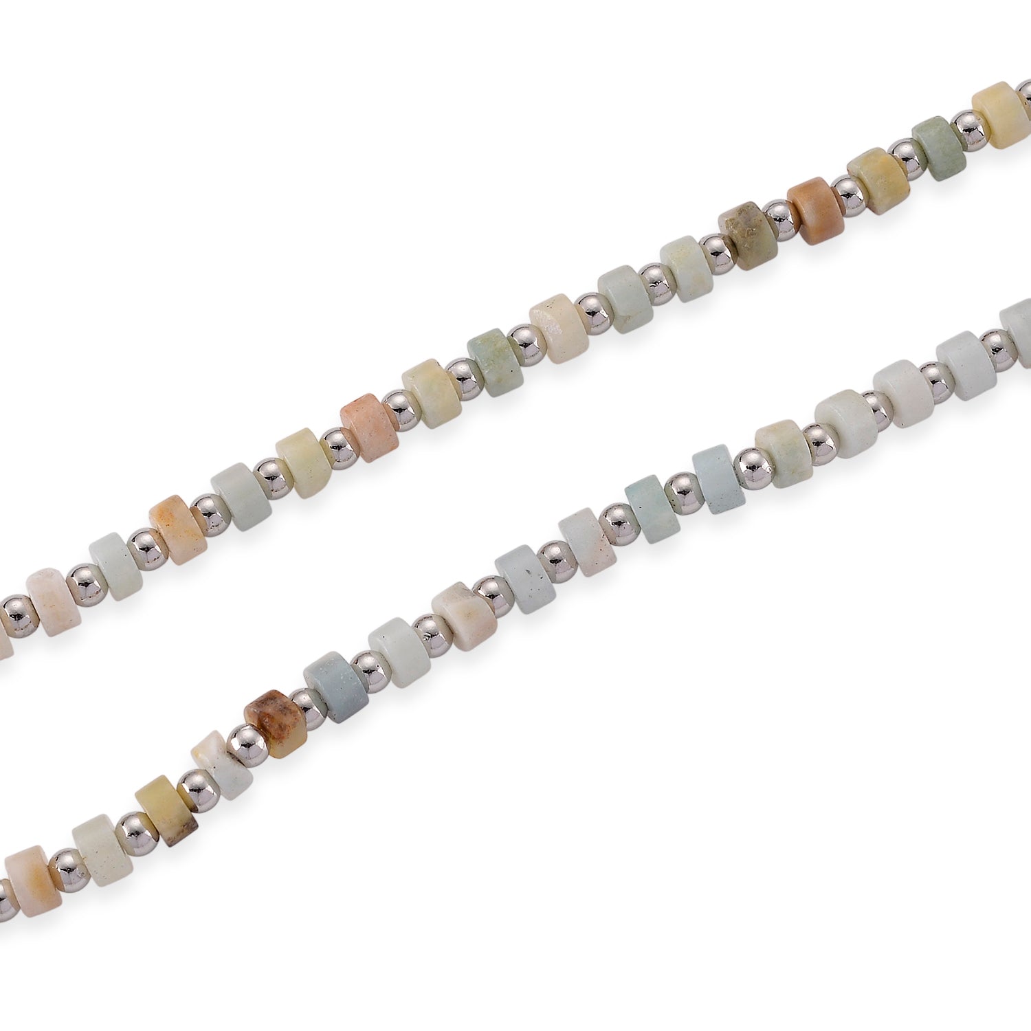 Mehrfarbiger Amazonit Halskette, flexibel, Reine Legierung ca. 25.00 ct