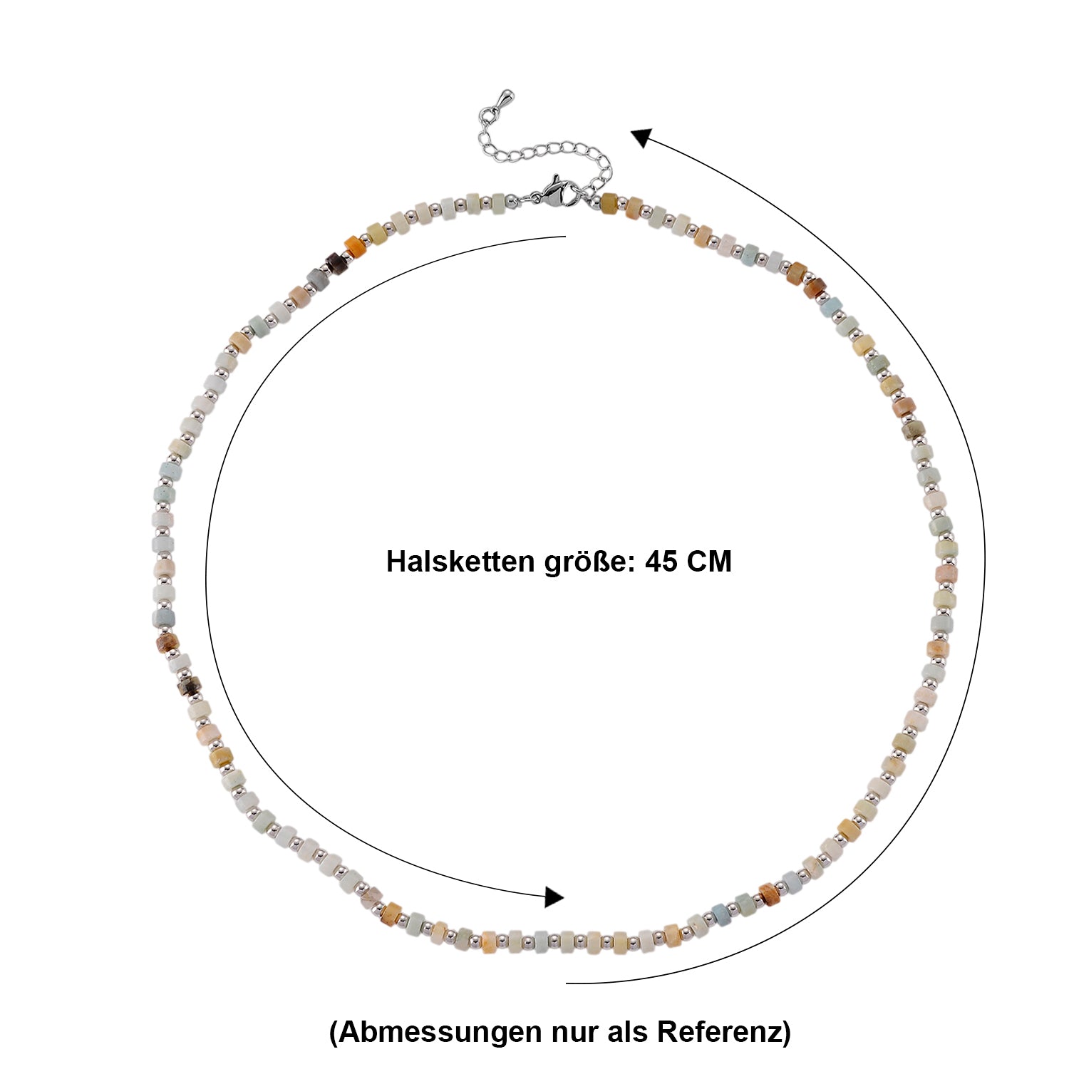 Mehrfarbiger Amazonit Halskette, flexibel, Reine Legierung ca. 25.00 ct
