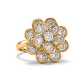 Weißer Zirkonia Ring Nickelfreies Messing, flexible, Goldfarben, (Größe 18.00-20.00)