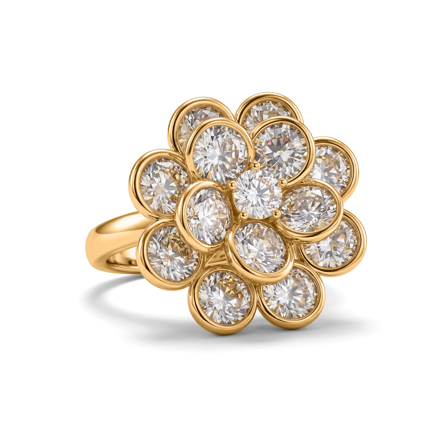 Weißer Zirkonia Ring Nickelfreies Messing, flexible, Goldfarben, (Größe 18.00-20.00)