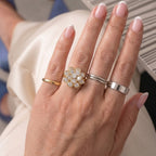 Weißer Zirkonia Ring Nickelfreies Messing, flexible, Goldfarben, (Größe 18.00-20.00)