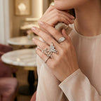 Weißer Zirkonia Ring Nickelfreies Messing, flexibel, Silbefarben, (Größe 16.00-18.00)
