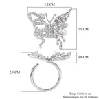 Weißer Zirkonia Ring Nickelfreies Messing, flexibel, Silbefarben, (Größe 16.00-18.00)