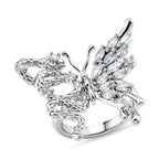 Weißer Zirkonia Ring Nickelfreies Messing, flexibel, Silbefarben, (Größe 16.00-18.00)