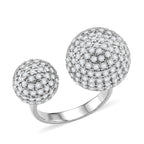 Weißer Zirkonia Ring Nickelfreies Messing, flexibel, Silberfarben, (Größe 18.00-20.00)