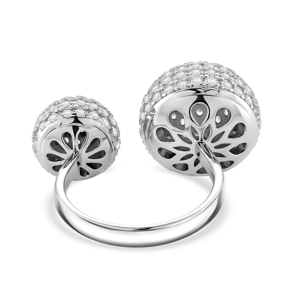 Weißer Zirkonia Ring Nickelfreies Messing, flexibel, Silberfarben, (Größe 18.00-20.00)