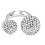 Weißer Zirkonia Ring Nickelfreies Messing, flexibel, Silberfarben, (Größe 18.00-20.00)